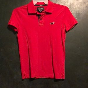 Red Hollister polo shirt Worn once for occasion!